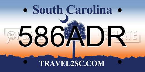 586ADR South Carolina License Plate