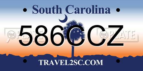 586CCZ South Carolina License Plate