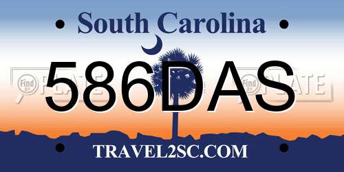 586DAS South Carolina License Plate
