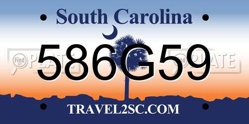 586G59 South Carolina License Plate