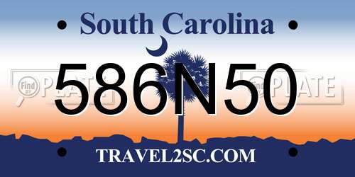 586N50 South Carolina License Plate