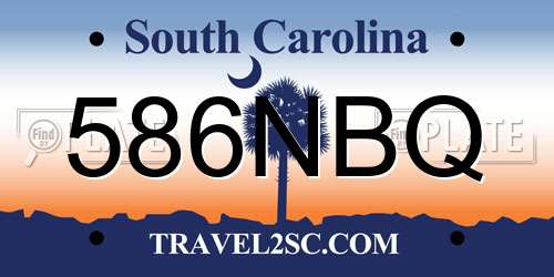 586NBQ South Carolina License Plate