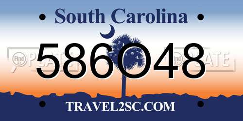 586O48 South Carolina License Plate