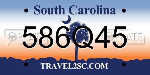 586Q45 South Carolina License Plate