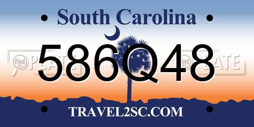 586Q48 South Carolina License Plate