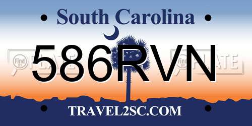 586RVN South Carolina License Plate