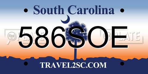 586SOE South Carolina License Plate
