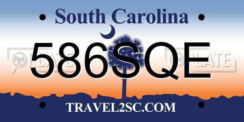 586SQE South Carolina License Plate