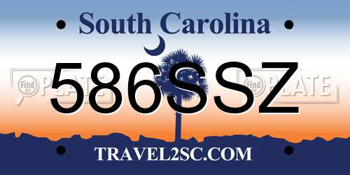 586SSZ South Carolina License Plate