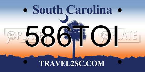 586TOI South Carolina License Plate