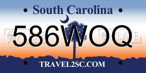 586WOQ South Carolina License Plate