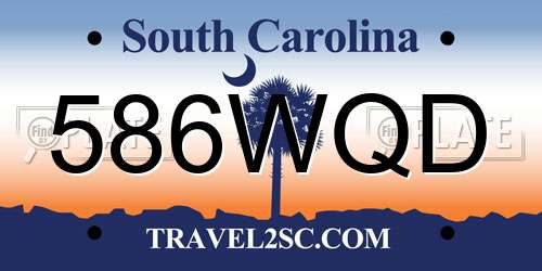 586WQD South Carolina License Plate