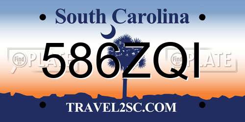586ZQI South Carolina License Plate