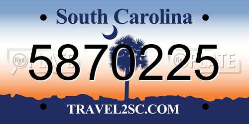 5870225 South Carolina License Plate
