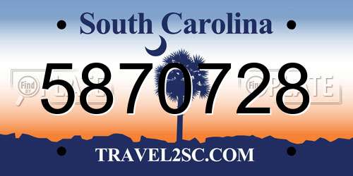 5870728 South Carolina License Plate
