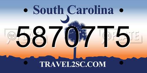 58707T5 South Carolina License Plate
