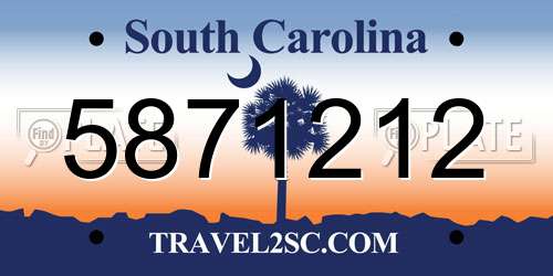 5871212 South Carolina License Plate