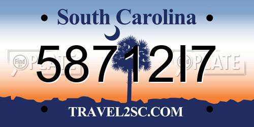 58712I7 South Carolina License Plate