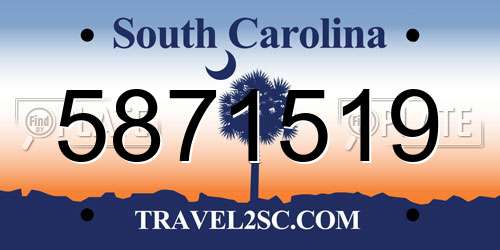 5871519 South Carolina License Plate