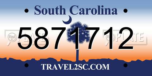 5871712 South Carolina License Plate
