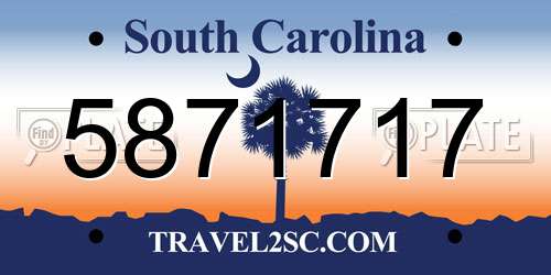5871717 South Carolina License Plate