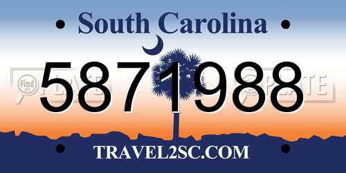 5871988 South Carolina License Plate