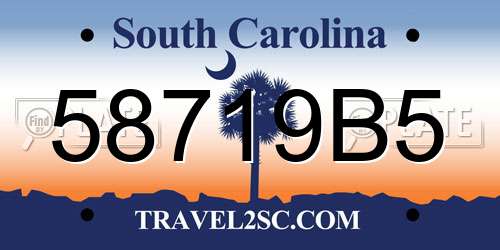 58719B5 South Carolina License Plate