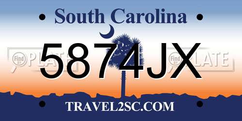 5874JX South Carolina License Plate