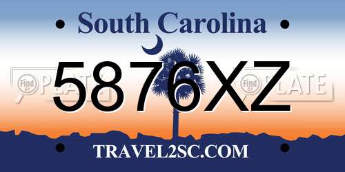 5876XZ South Carolina License Plate