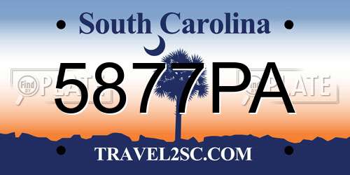 5877PA South Carolina License Plate