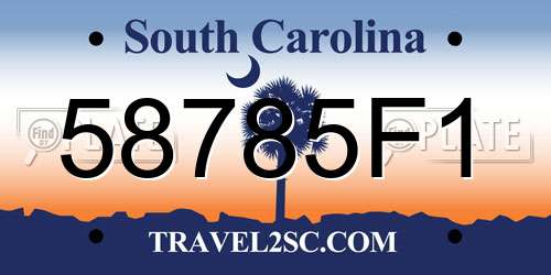 58785F1 South Carolina License Plate