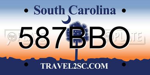 587BBO South Carolina License Plate