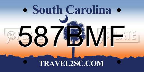587BMF South Carolina License Plate