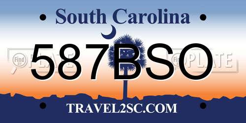 587BSO South Carolina License Plate