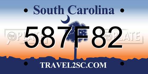 587F82 South Carolina License Plate