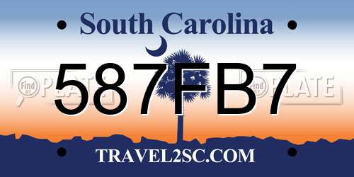 587FB7 South Carolina License Plate