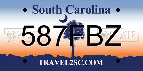 587FBZ South Carolina License Plate