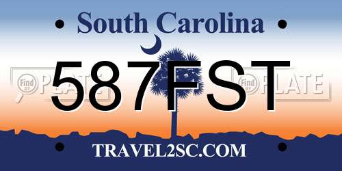 587FST South Carolina License Plate