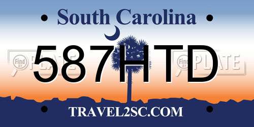 587HTD South Carolina License Plate