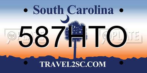 587HTO South Carolina License Plate