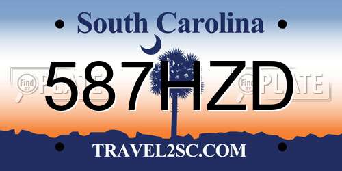 587HZD South Carolina License Plate