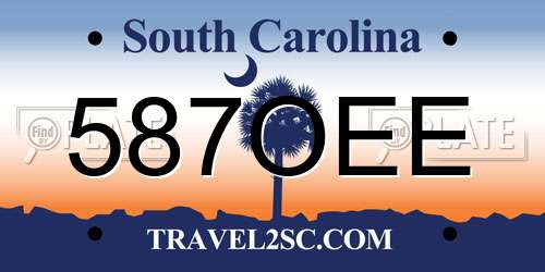 587OEE South Carolina License Plate