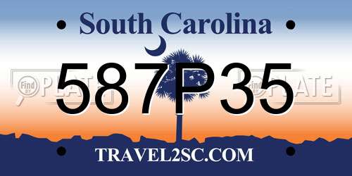 587P35 South Carolina License Plate