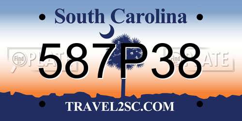 587P38 South Carolina License Plate