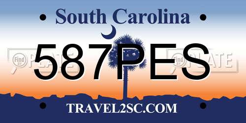 587PES South Carolina License Plate