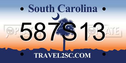 587S13 South Carolina License Plate