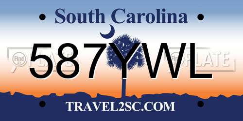 587YWL South Carolina License Plate