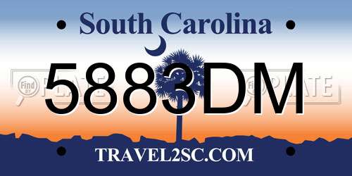 5883DM South Carolina License Plate