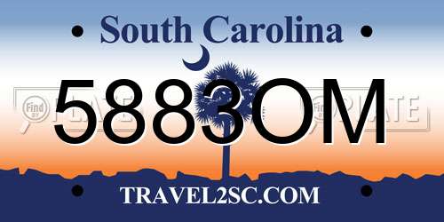 5883OM South Carolina License Plate