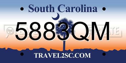 5883QM South Carolina License Plate